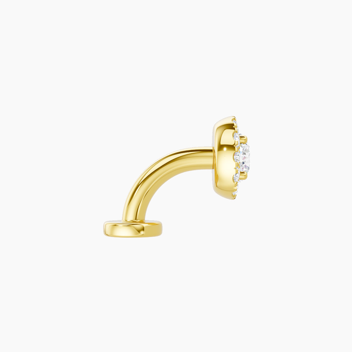 Eirene | 18k Yellow Gold 6 mm 6 mm Halo Round Diamond Floating Navel Piercing