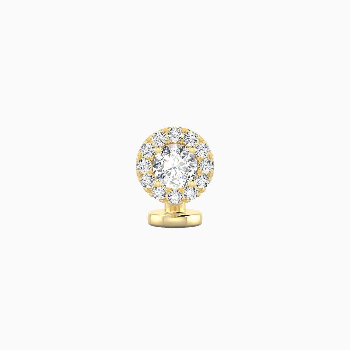 Eirene | 18k Yellow Gold 6 mm 6 mm Halo Round Diamond Floating Navel Piercing