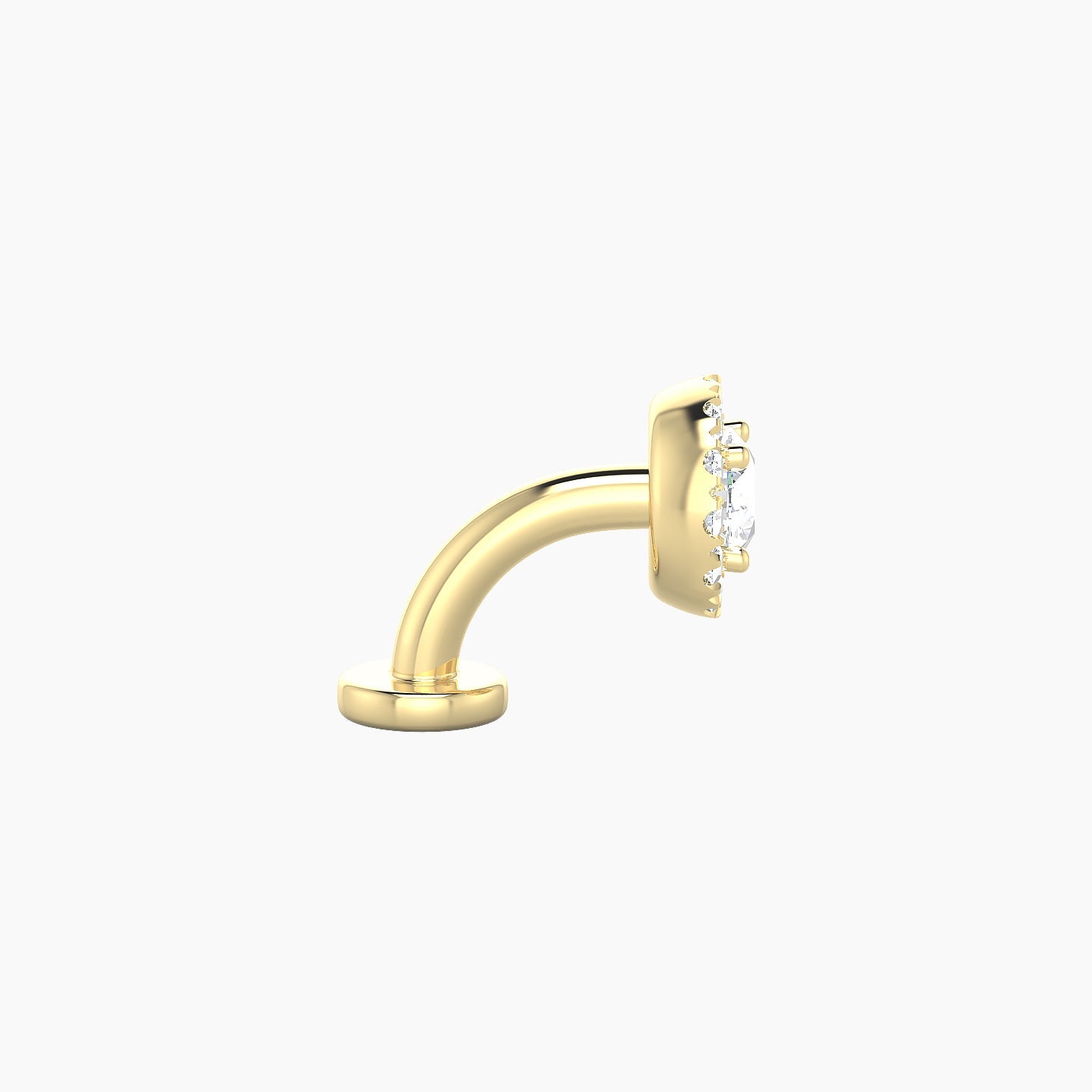 Eirene | 18k Yellow Gold 6 mm 6 mm Halo Round Diamond Floating Navel Piercing