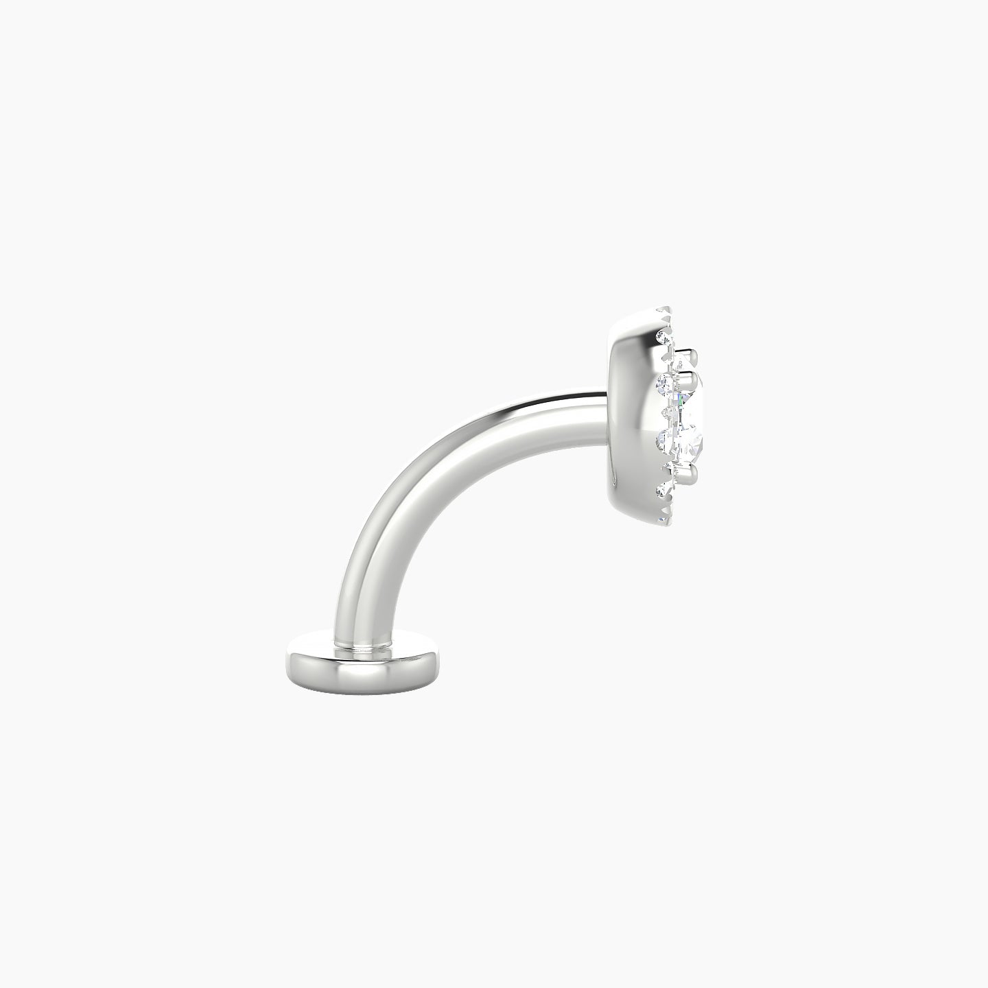 Eirene | 18k White Gold 6 mm 8 mm Halo Round Diamond Floating Navel Piercing