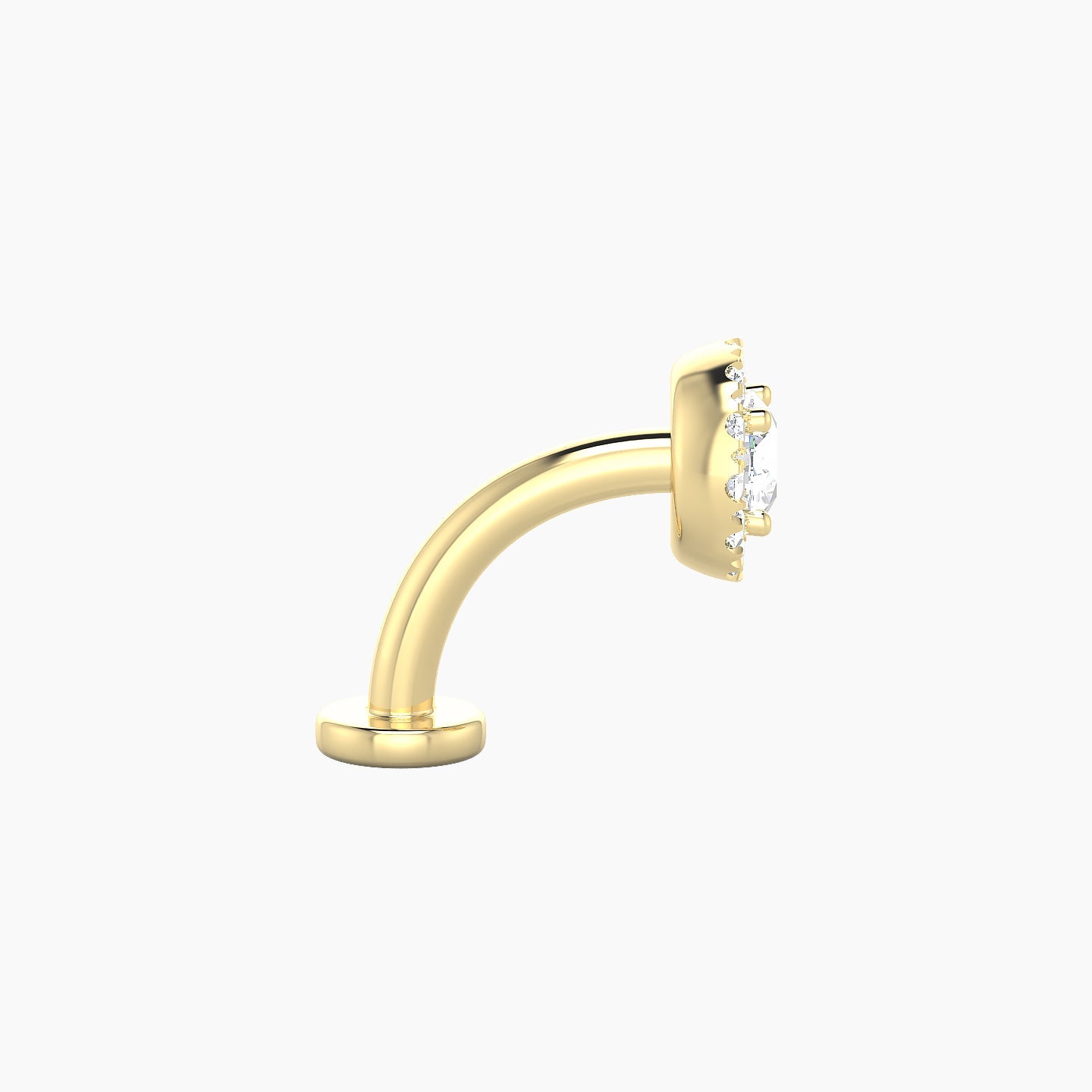 Eirene | 18k Yellow Gold 6 mm 8 mm Halo Round Diamond Floating Navel Piercing