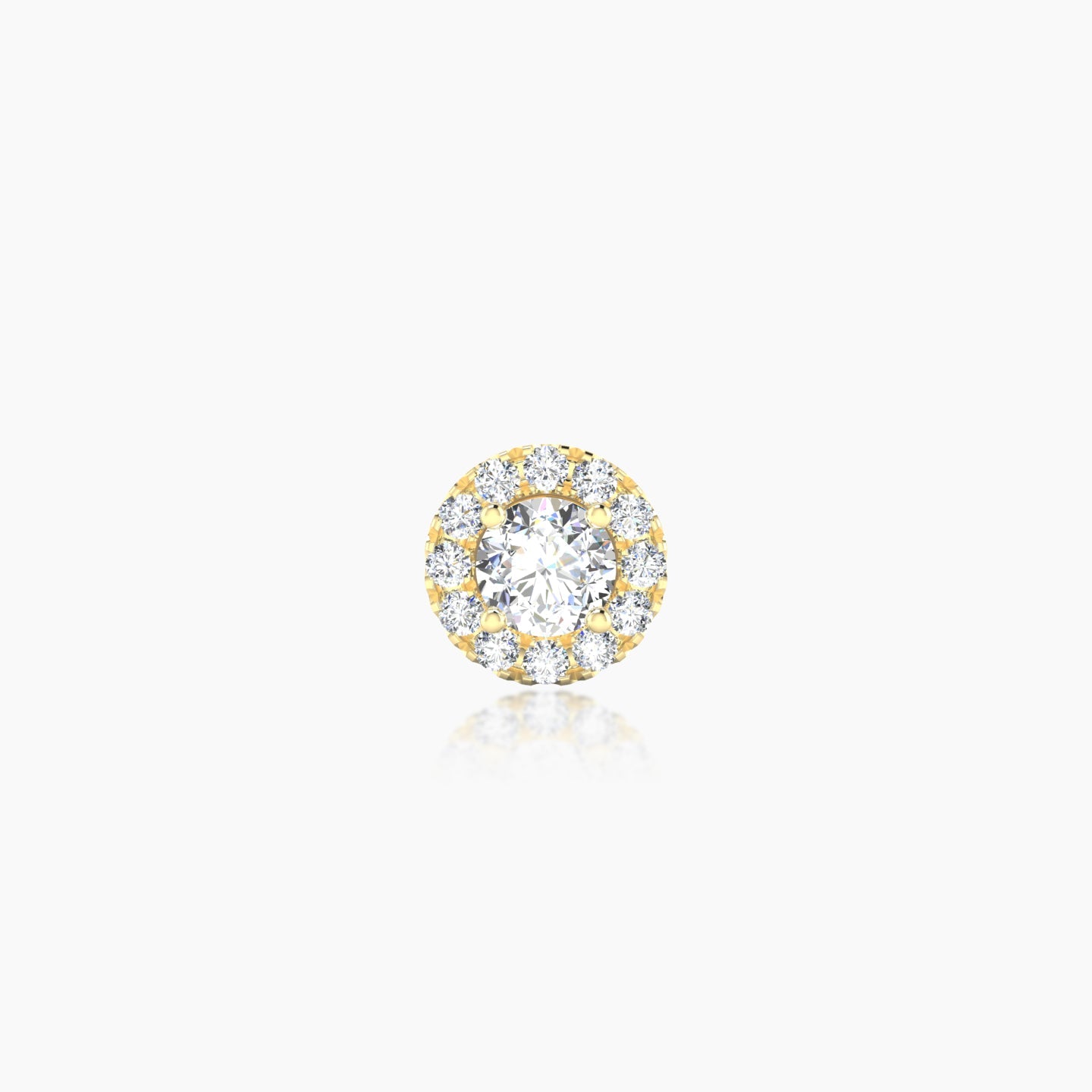Eirene | 18k Yellow Gold 6 mm 8 mm Halo Round Diamond Piercing