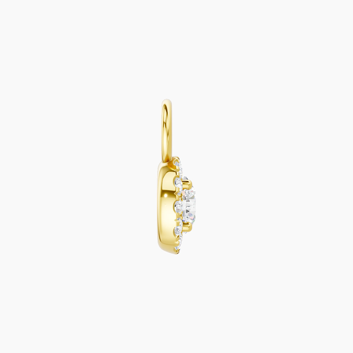 Eirene | 18k Yellow Gold 6 mm Halo Round Diamond Charm