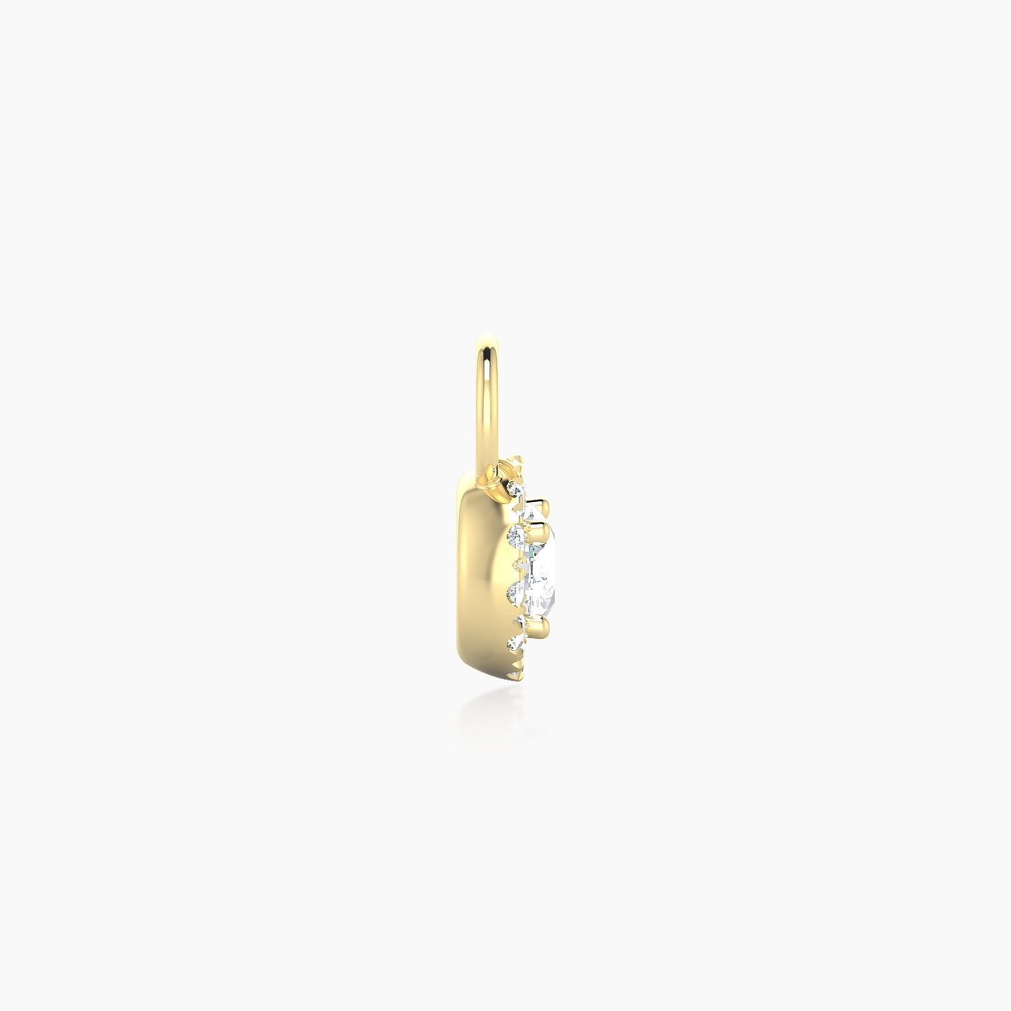 Eirene | 18k Yellow Gold 6 mm Halo Round Diamond Charm