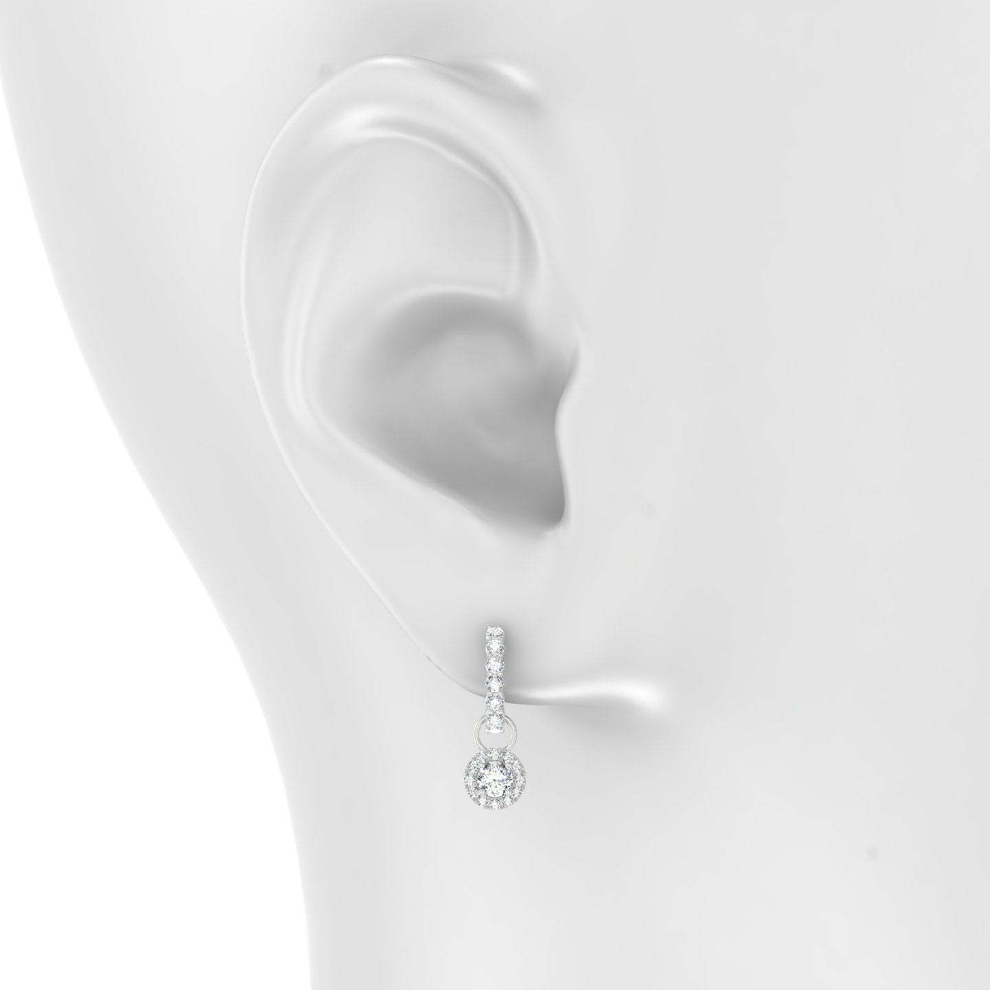 Eirene | 18k White Gold 6 mm Halo Round Diamond Charm
