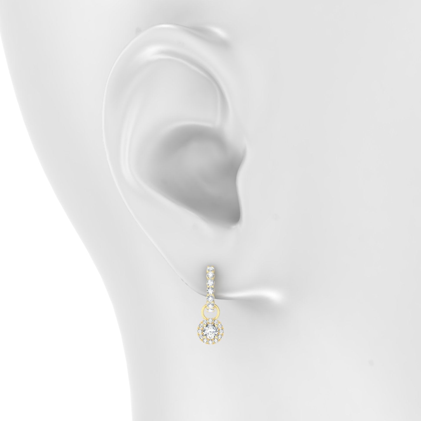 Eirene | 18k Yellow Gold 6 mm Halo Round Diamond Charm