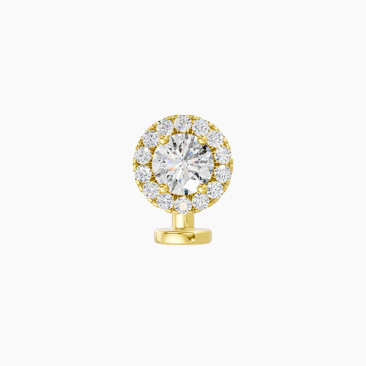 Eirene | 18k Yellow Gold 6.5 mm 6 mm Halo Round Diamond Floating Navel Piercing