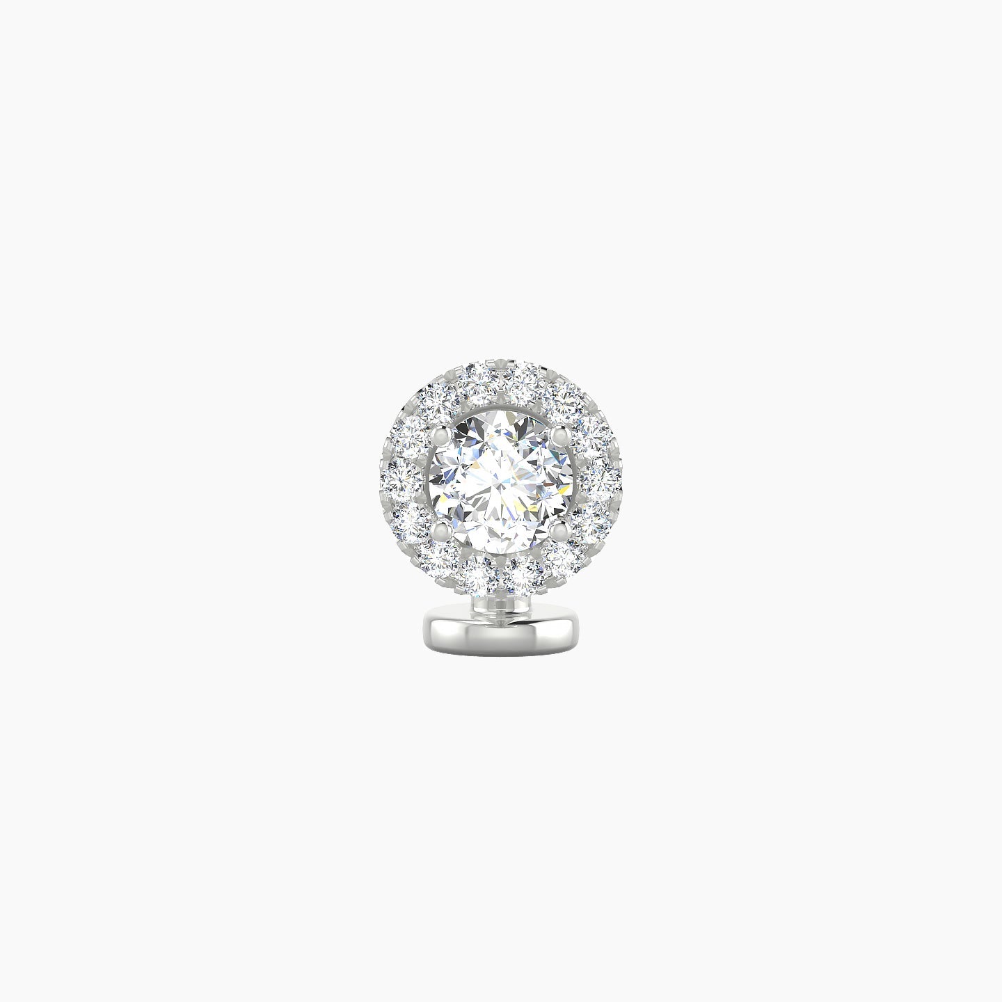 Eirene | 18k White Gold 6.5 mm 6 mm Halo Round Diamond Floating Navel Piercing