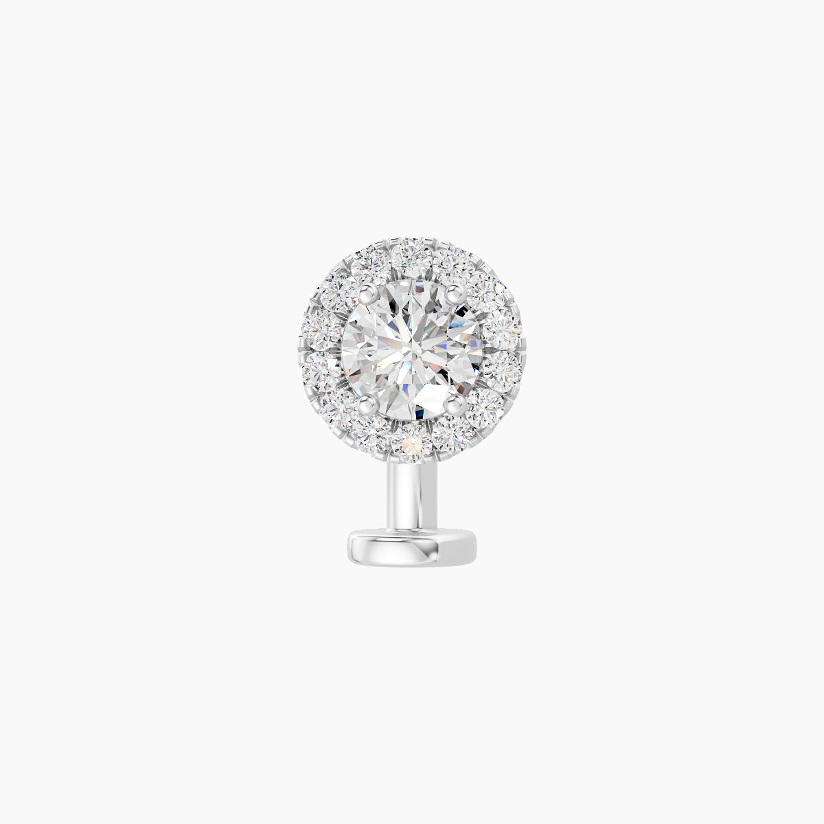 Eirene | 18k White Gold 6.5 mm 8 mm Halo Round Diamond Floating Navel Piercing