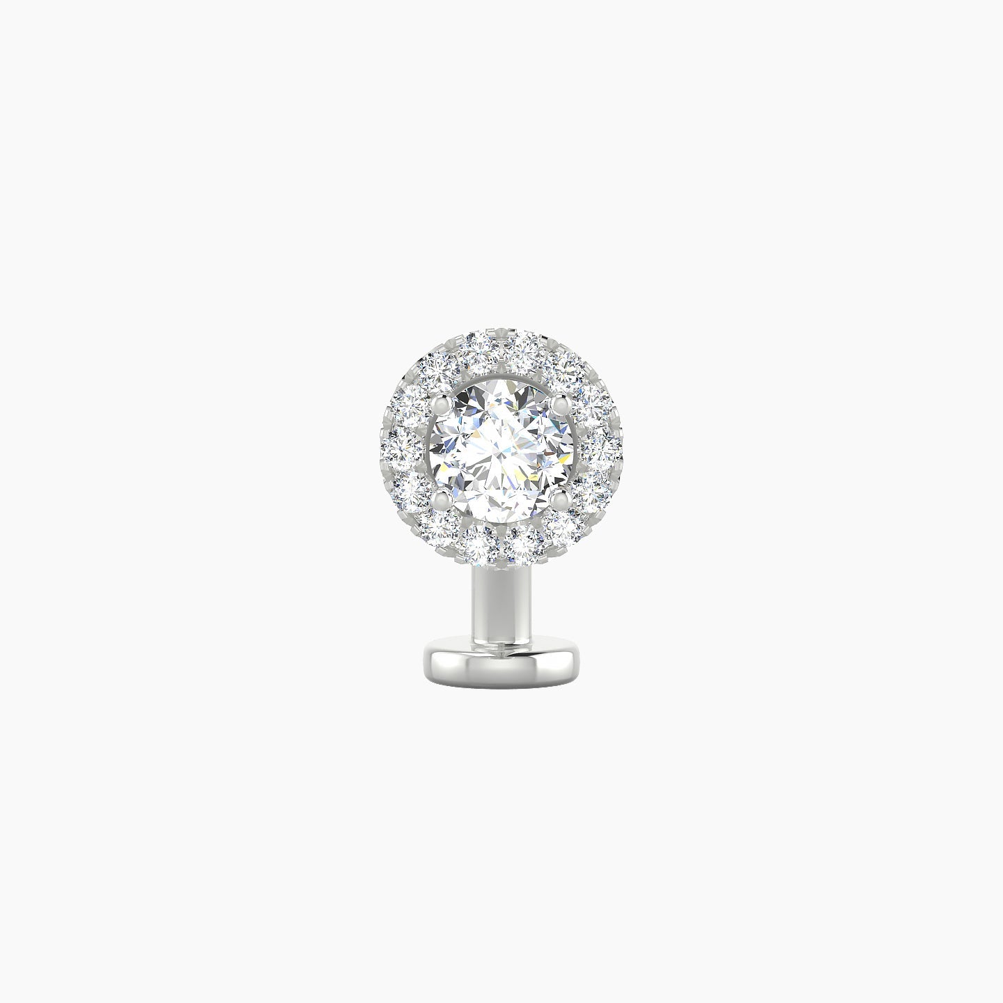 Eirene | 18k White Gold 6.5 mm 8 mm Halo Round Diamond Floating Navel Piercing