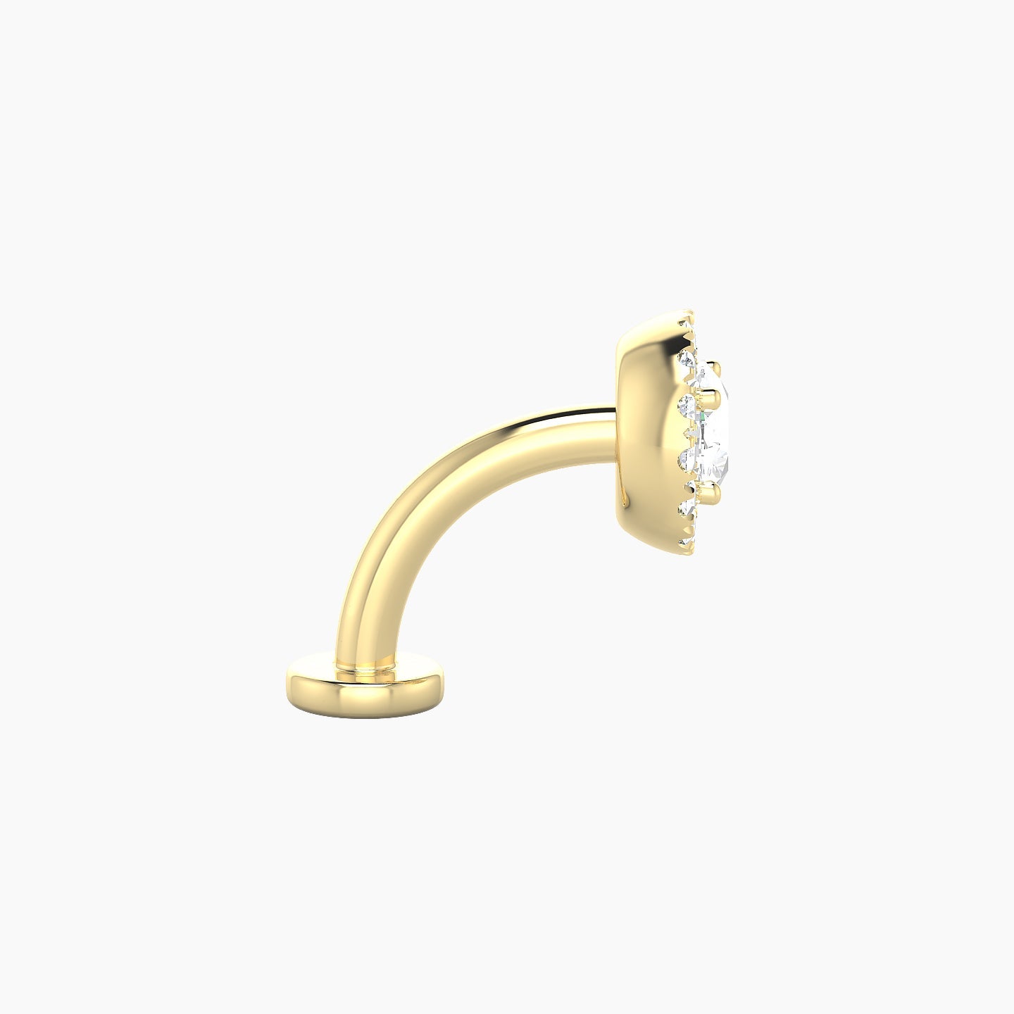 Eirene | 18k Yellow Gold 6.5 mm 8 mm Halo Round Diamond Floating Navel Piercing