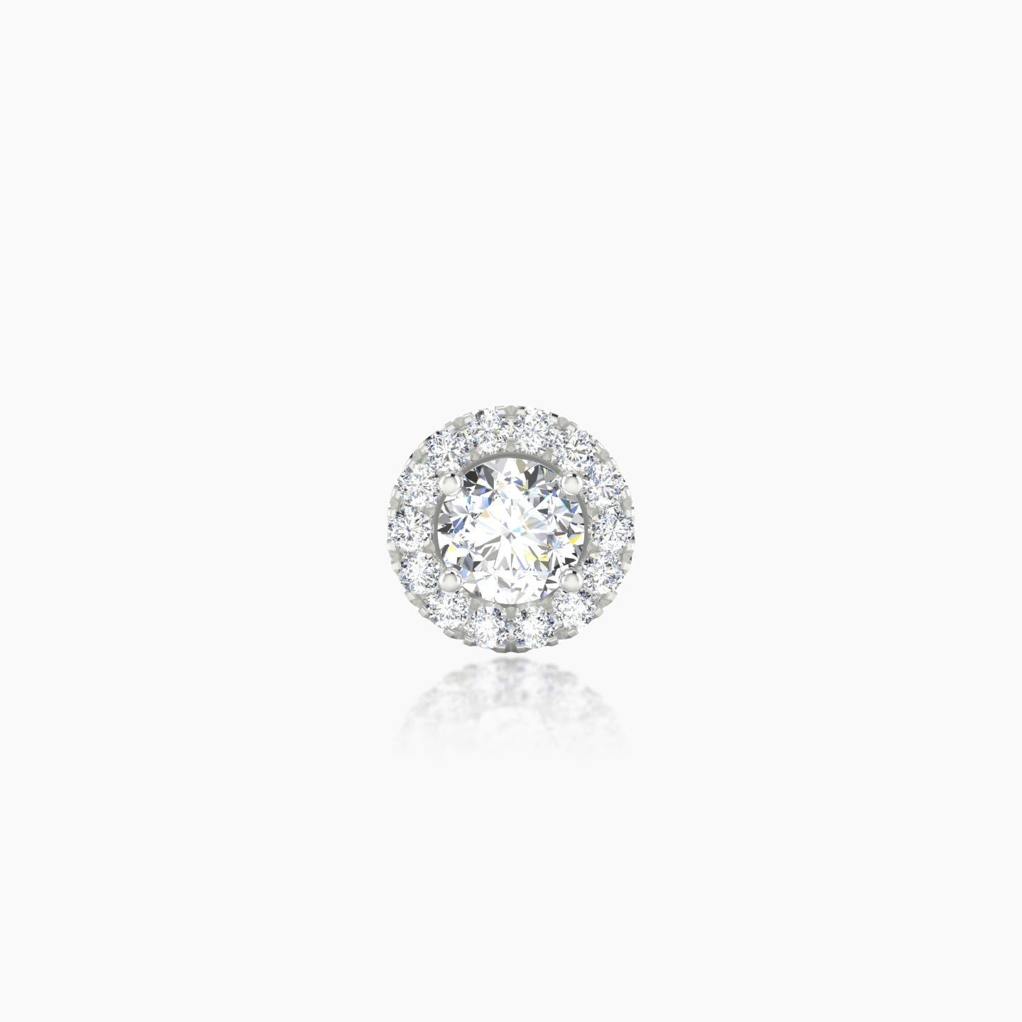 Eirene | 18k White Gold 6.5 mm 8 mm Halo Round Diamond Piercing
