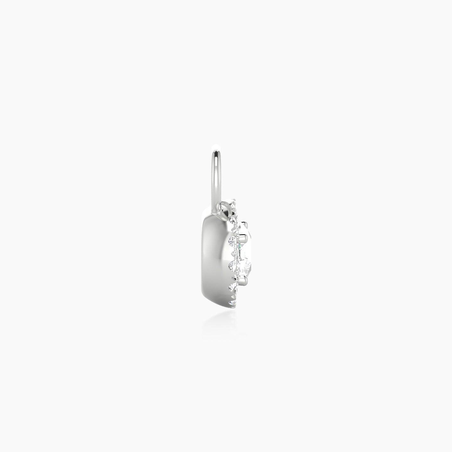 Eirene | 18k White Gold 6.5 mm Halo Round Diamond Charm