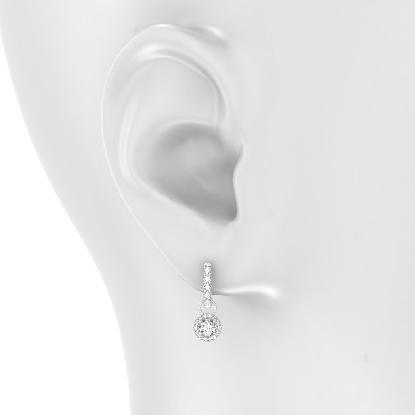 Eirene | 18k White Gold 6.5 mm Halo Round Diamond Charm