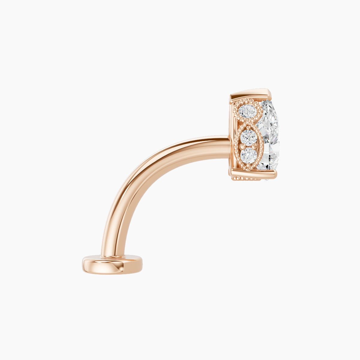 Elvira | 18k Rose Gold 7 mm 10 mm Diamond Floating Navel Piercing
