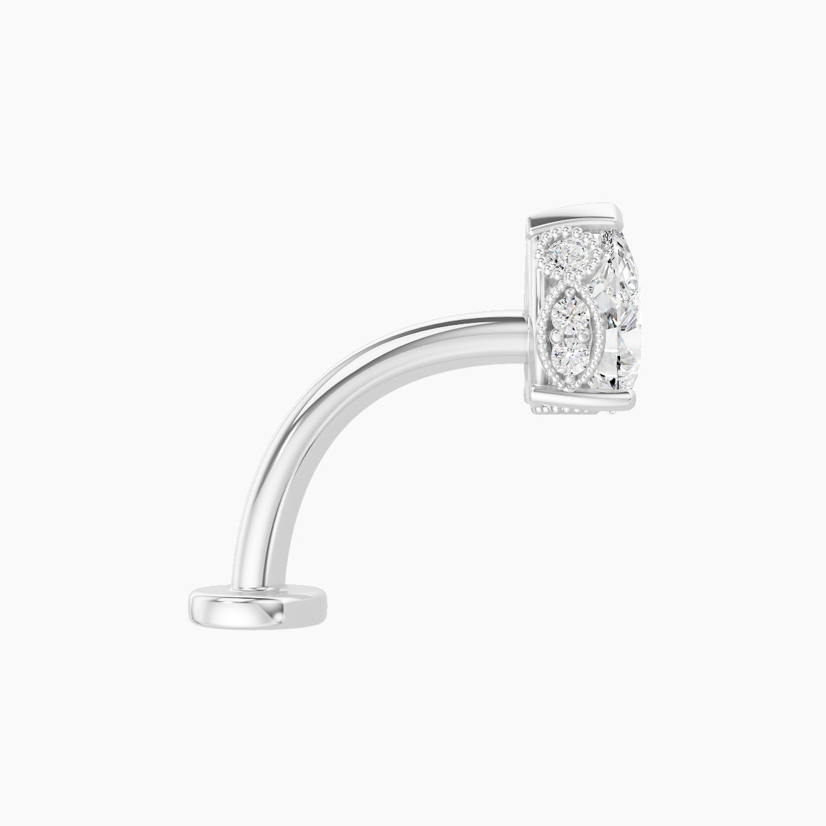 Elvira | 18k White Gold 7 mm 10 mm Diamond Floating Navel Piercing