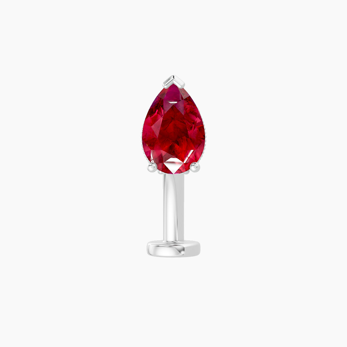 Elvira | 18k White Gold 10 mm 7 mm Ruby & Diamond Floating Navel Piercing