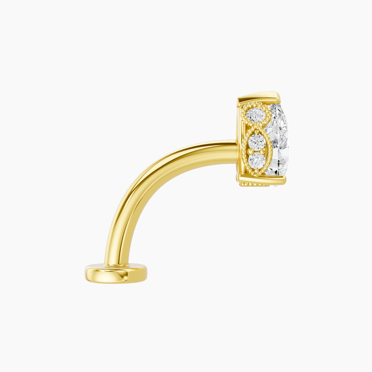Elvira | 18k Yellow Gold 7 mm 10 mm Diamond Floating Navel Piercing