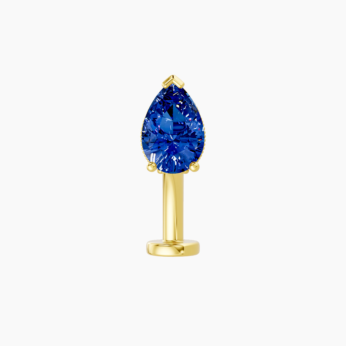 Elvira | 18k Yellow Gold 10 mm 7 mm Sapphire & Diamond Floating Navel Piercing