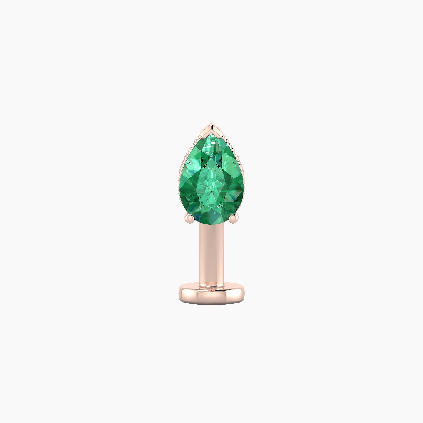 Elvira | 18k Rose Gold 10 mm 7 mm Emerald & Diamond Floating Navel Piercing
