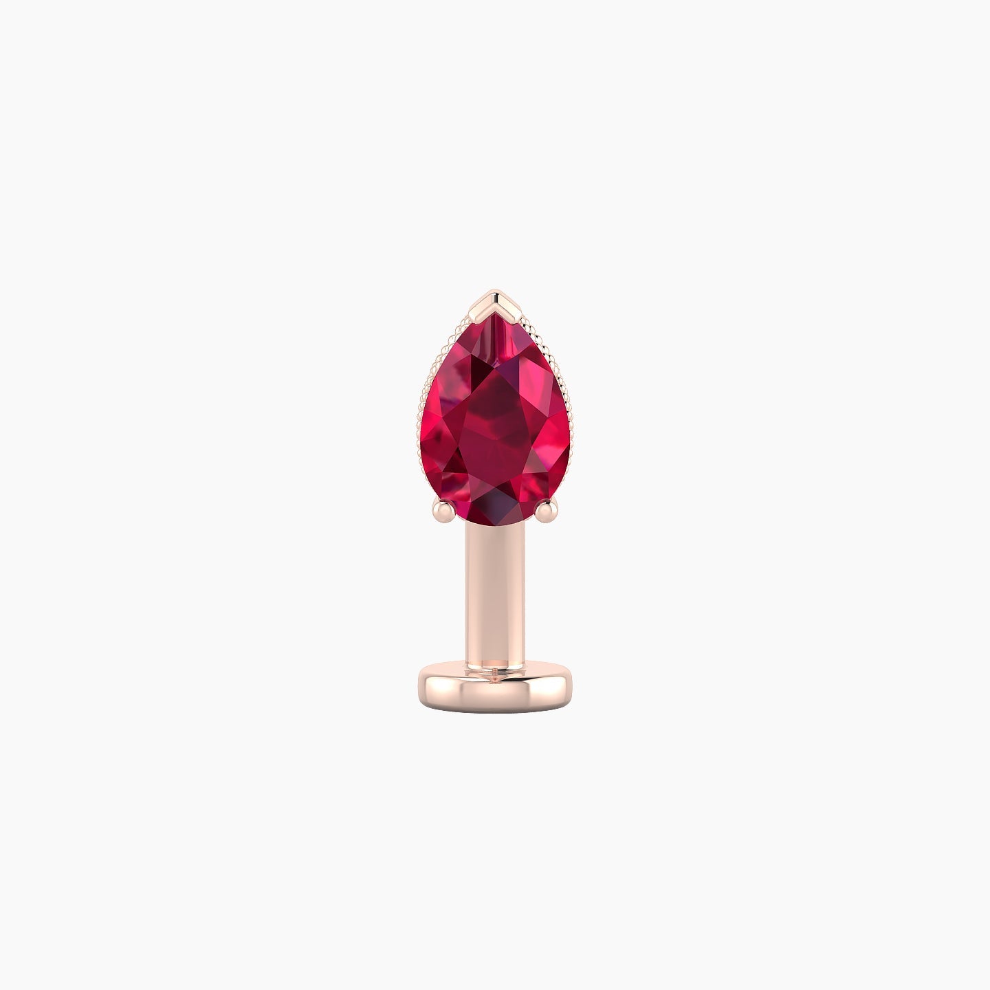 Elvira | 18k Rose Gold 10 mm 7 mm Ruby & Diamond Floating Navel Piercing