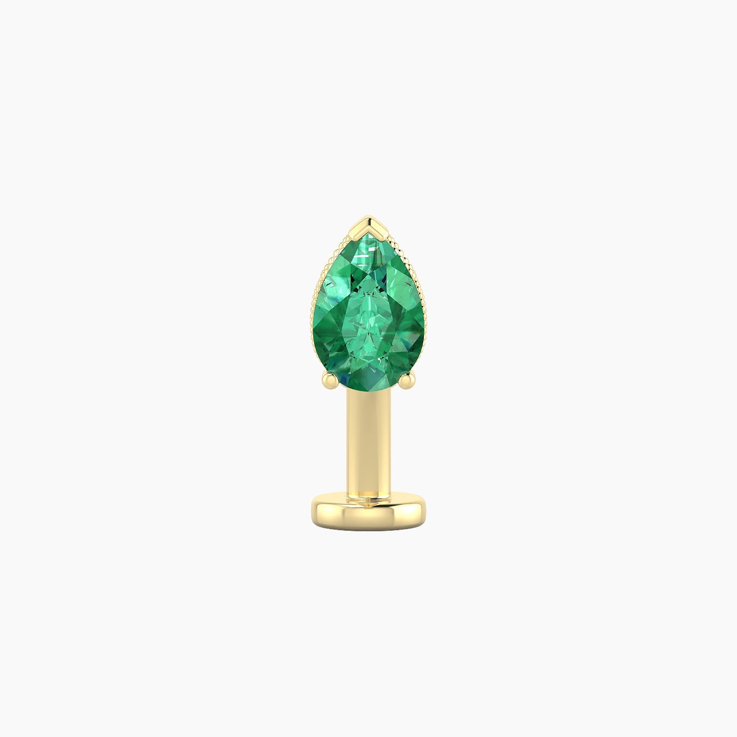 Elvira | 18k Yellow Gold 10 mm 7 mm Emerald & Diamond Floating Navel Piercing