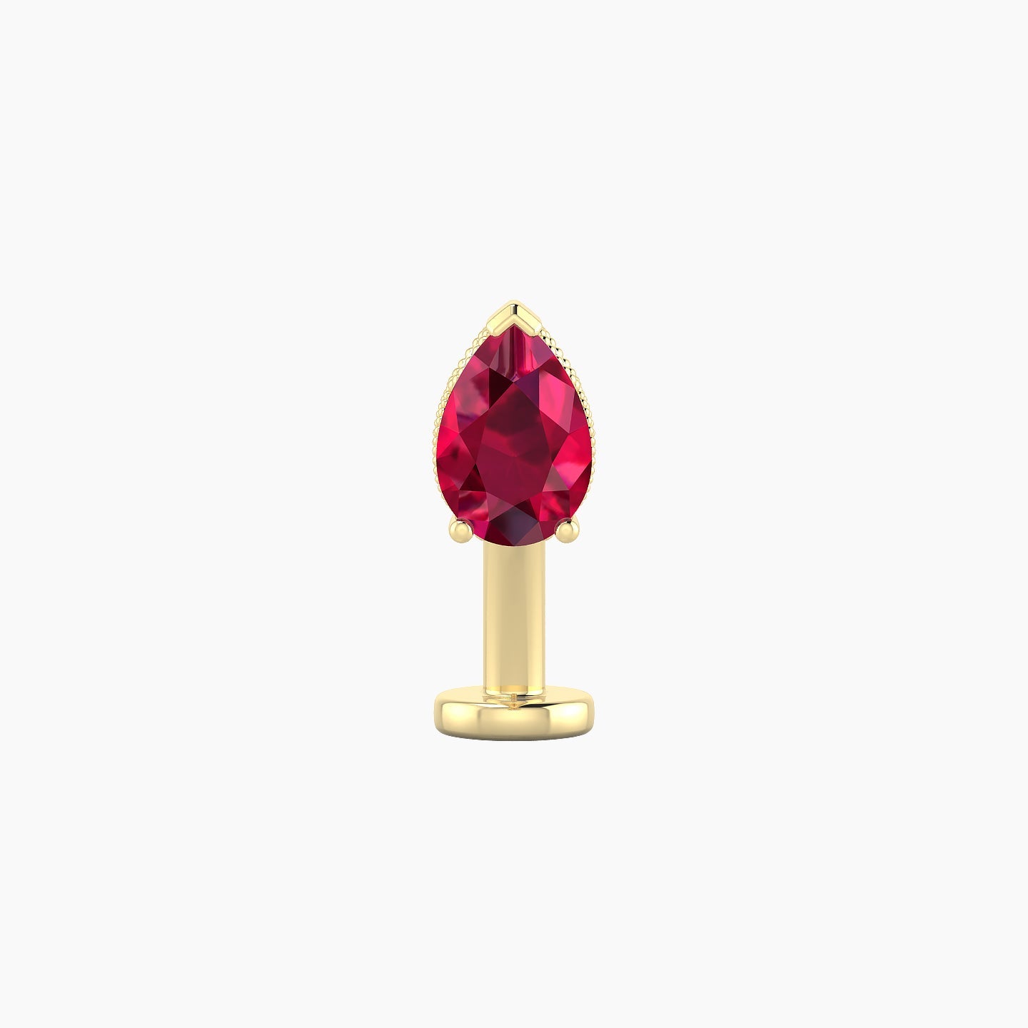 Elvira | 18k Yellow Gold 10 mm 7 mm Ruby & Diamond Floating Navel Piercing
