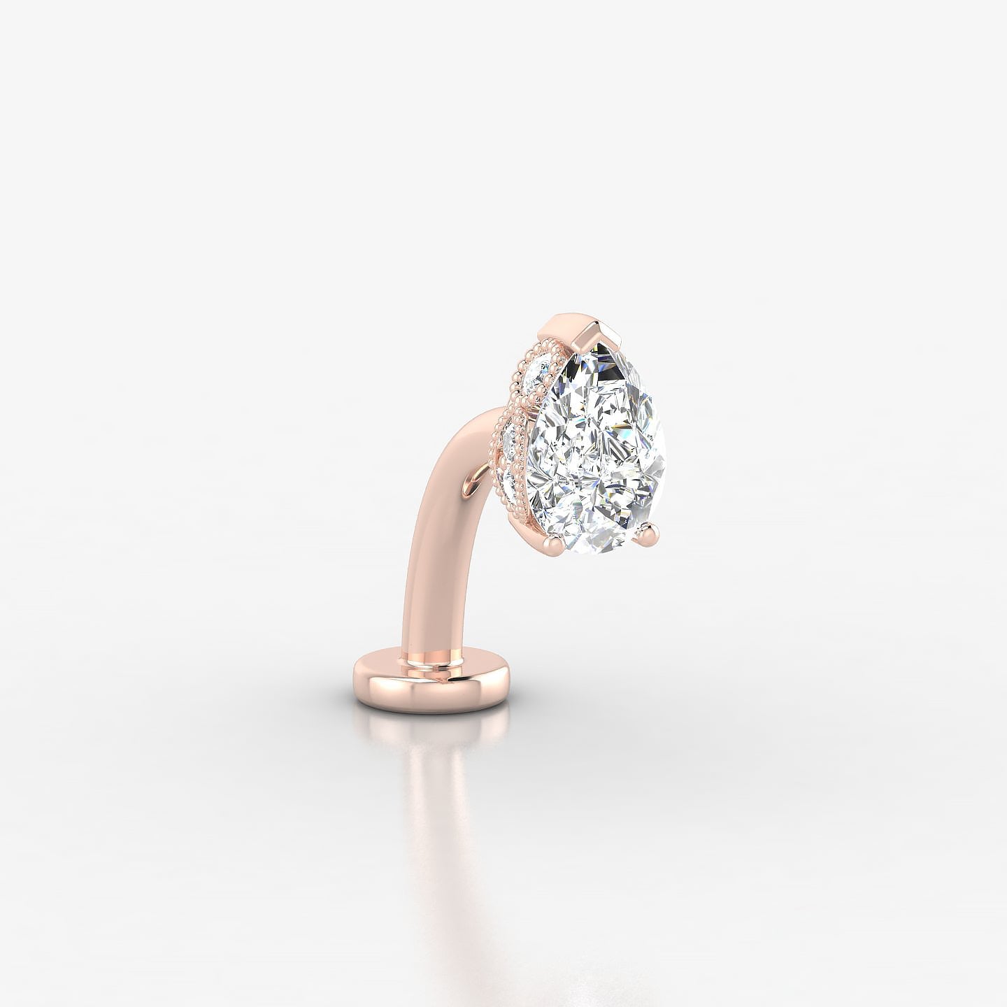 Elvira | 18k Rose Gold 7 mm 10 mm Diamond Floating Navel Piercing