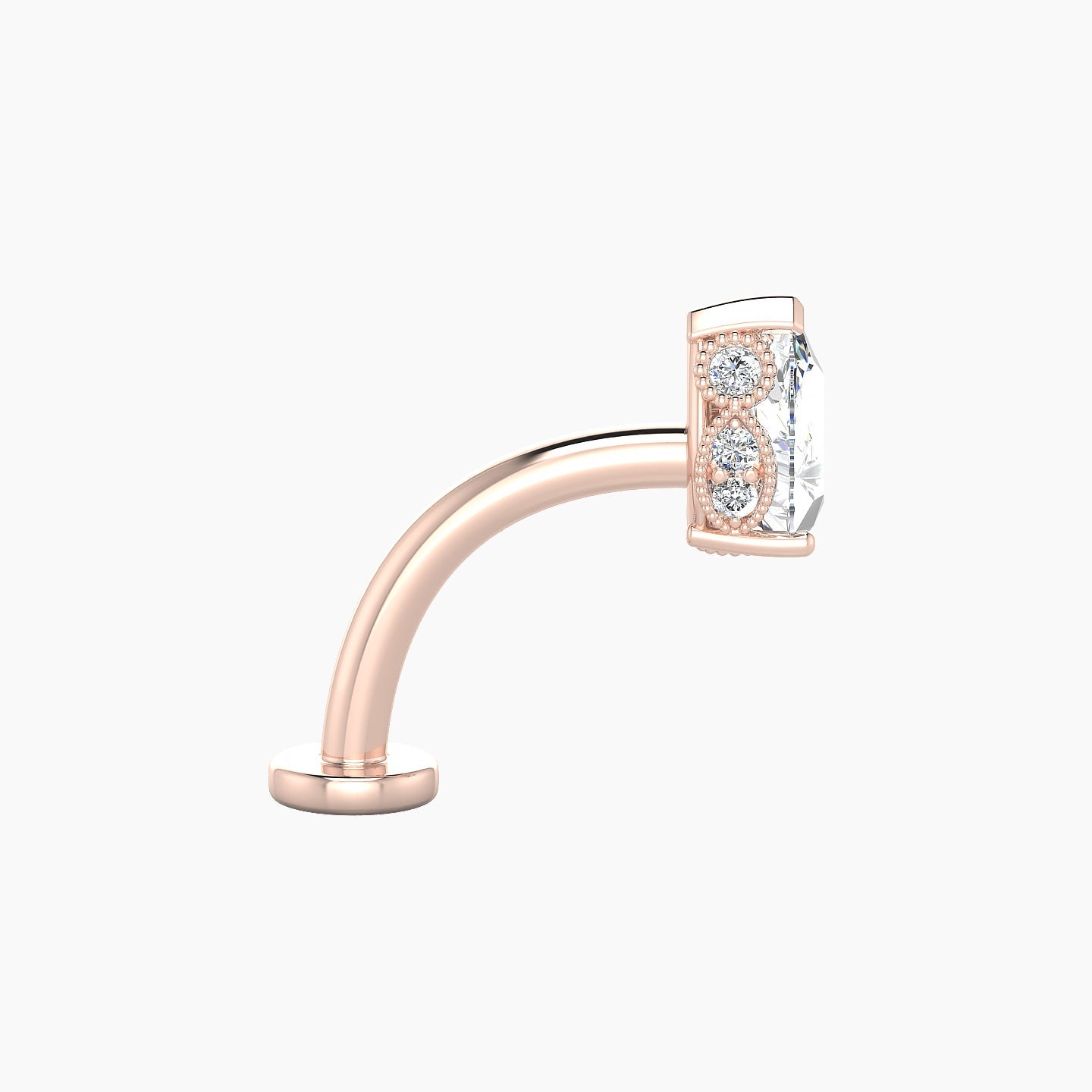 Elvira | 18k Rose Gold 7 mm 10 mm Diamond Floating Navel Piercing