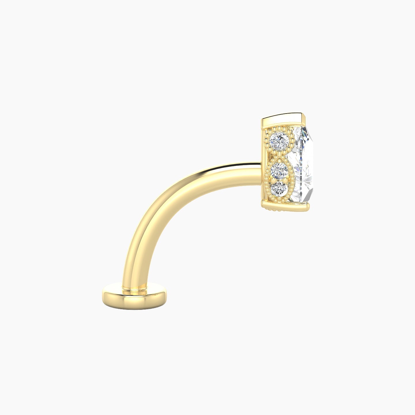 Elvira | 18k Yellow Gold 7 mm 10 mm Diamond Floating Navel Piercing