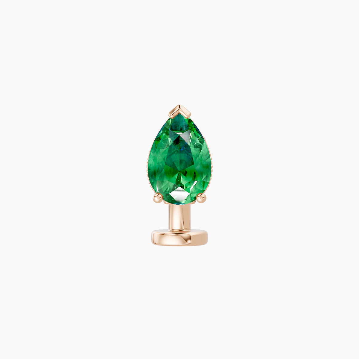Elvira | 18k Rose Gold 6 mm 7 mm Emerald & Diamond Floating Navel Piercing