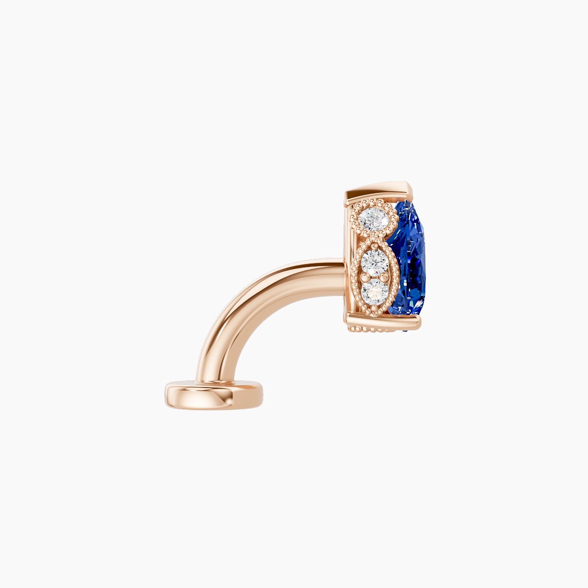 Elvira | 18k Rose Gold 6 mm 7 mm Sapphire & Diamond Floating Navel Piercing