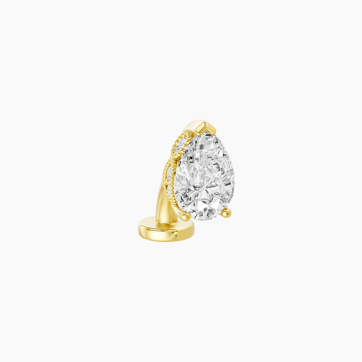 Elvira | 18k Yellow Gold 7 mm 6 mm Diamond Floating Navel Piercing