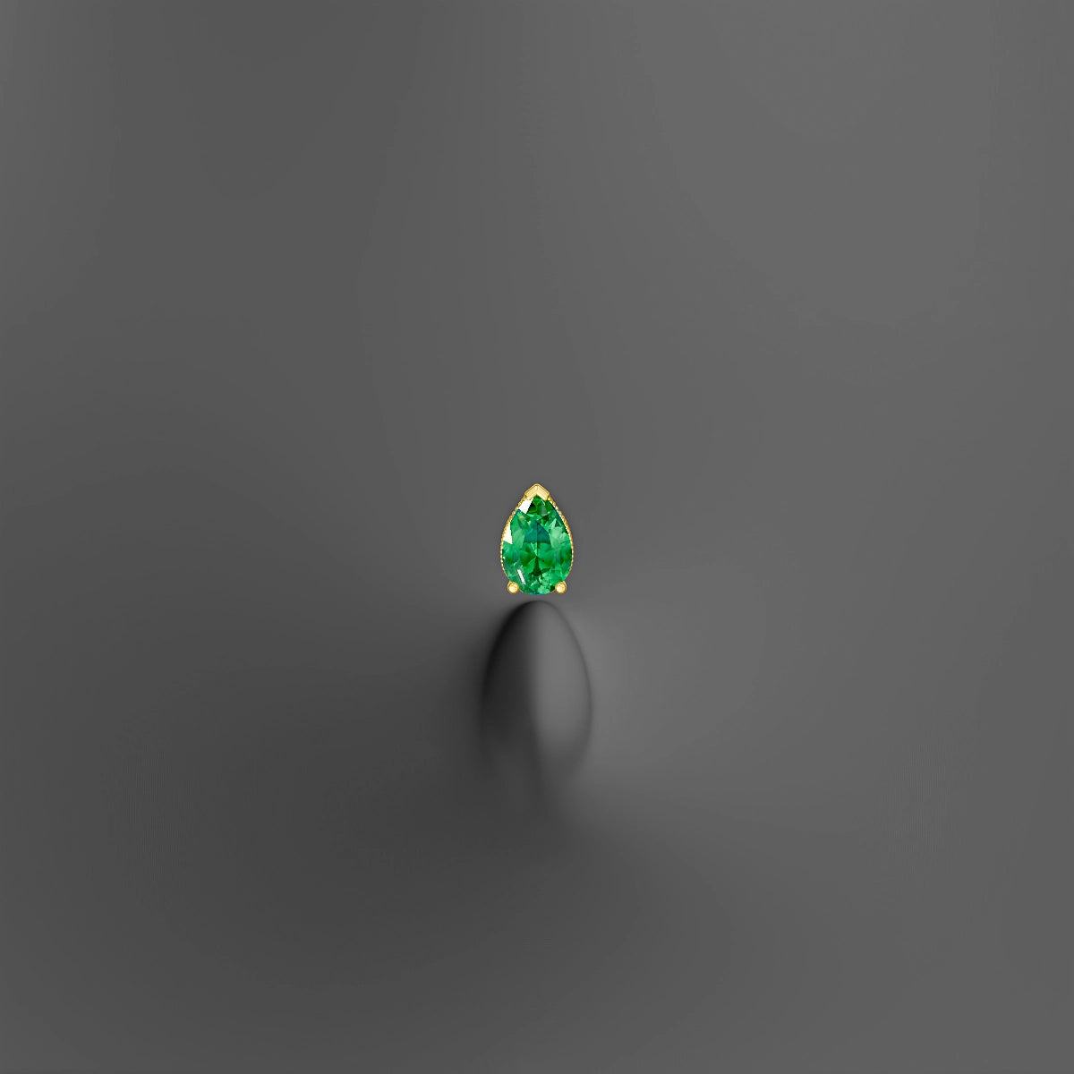 Elvira | 18k Yellow Gold 6 mm 7 mm Emerald & Diamond Floating Navel Piercing
