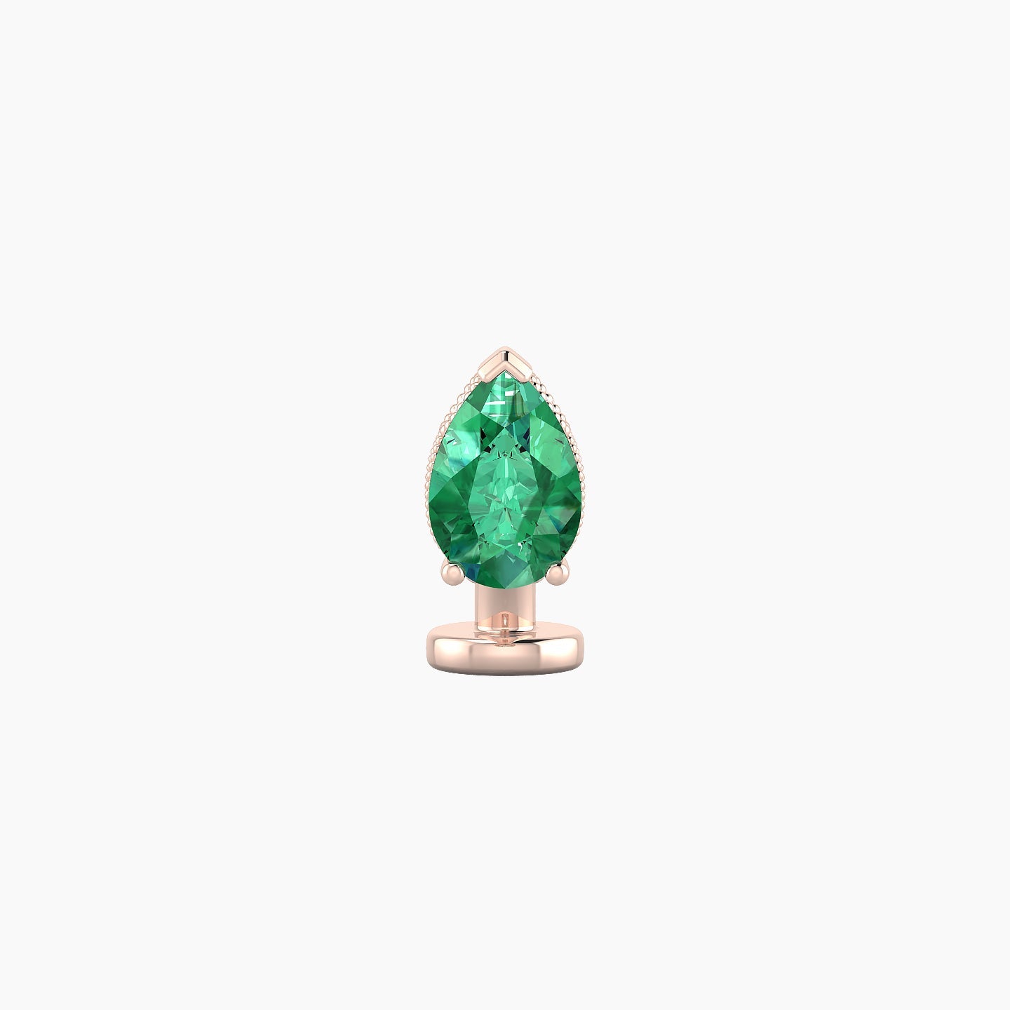 Elvira | 18k Rose Gold 6 mm 7 mm Emerald & Diamond Floating Navel Piercing