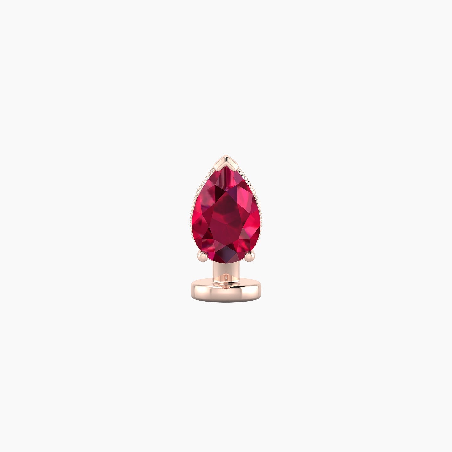 Elvira | 18k Rose Gold 6 mm 7 mm Ruby & Diamond Floating Navel Piercing