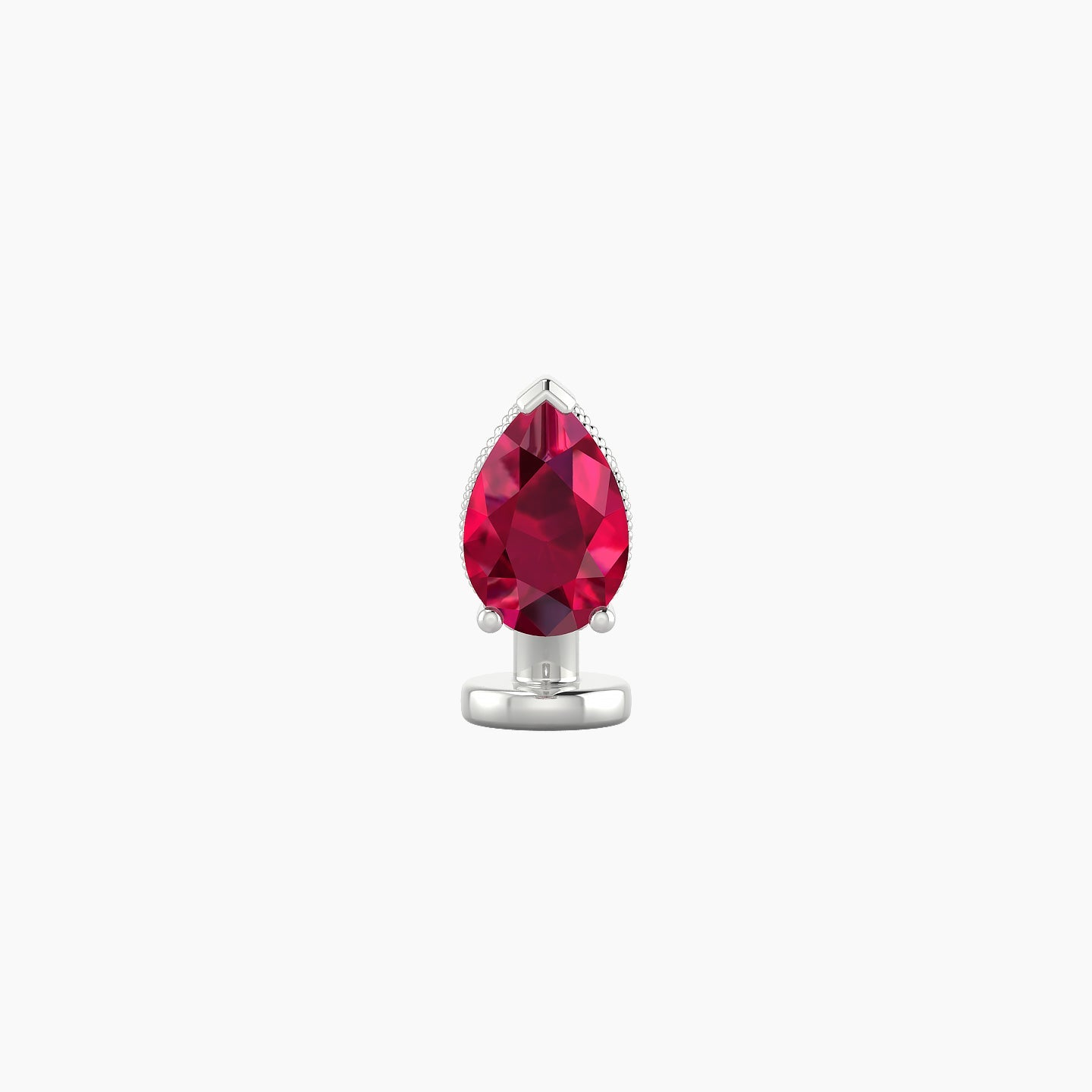 Elvira | 18k White Gold 6 mm 7 mm Ruby & Diamond Floating Navel Piercing