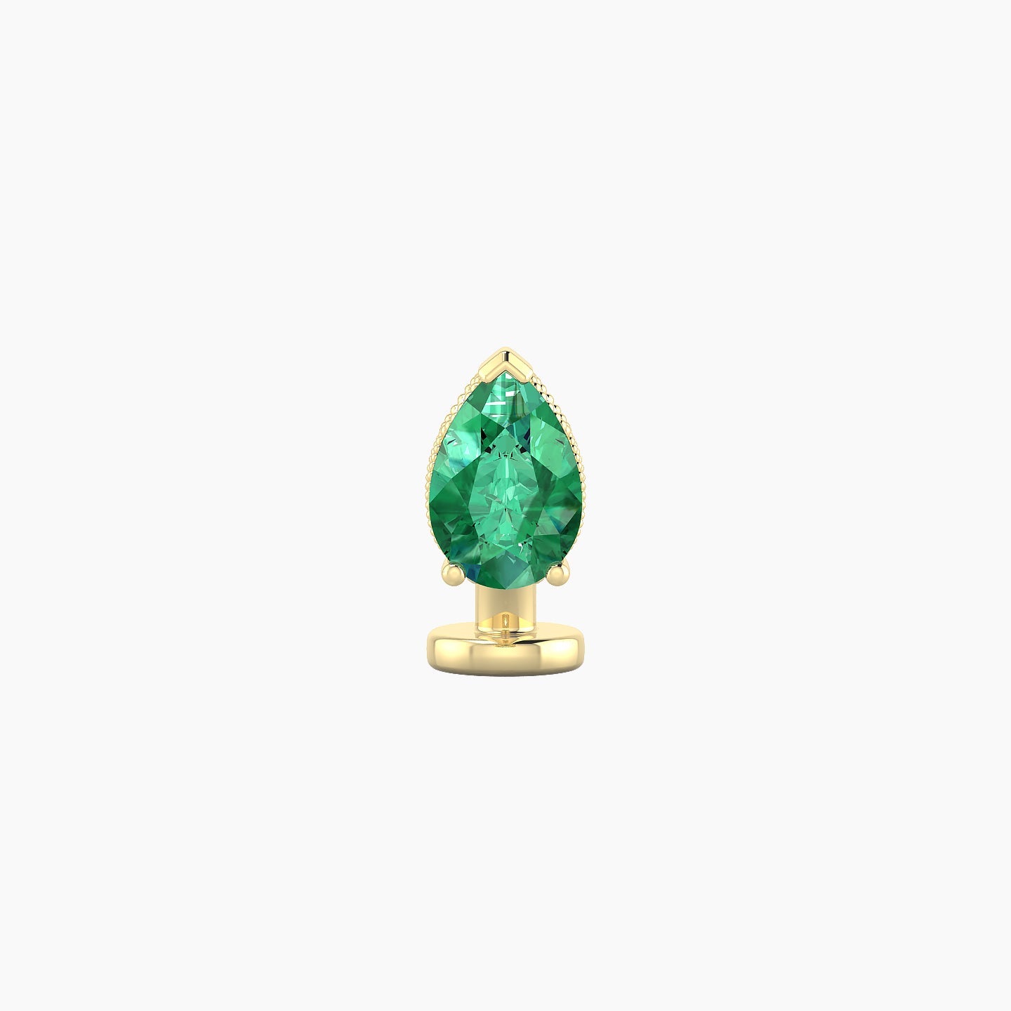 Elvira | 18k Yellow Gold 6 mm 7 mm Emerald & Diamond Floating Navel Piercing