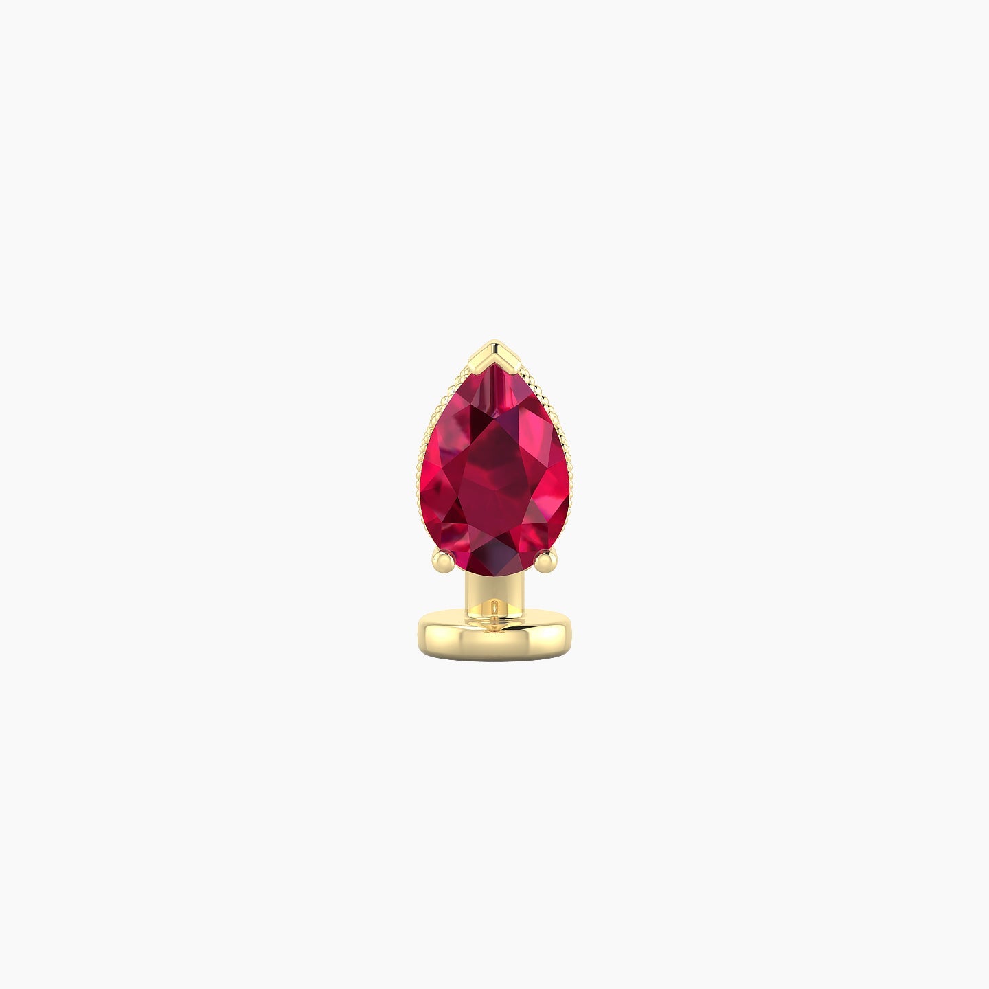 Elvira | 18k Yellow Gold 6 mm 7 mm Ruby & Diamond Floating Navel Piercing