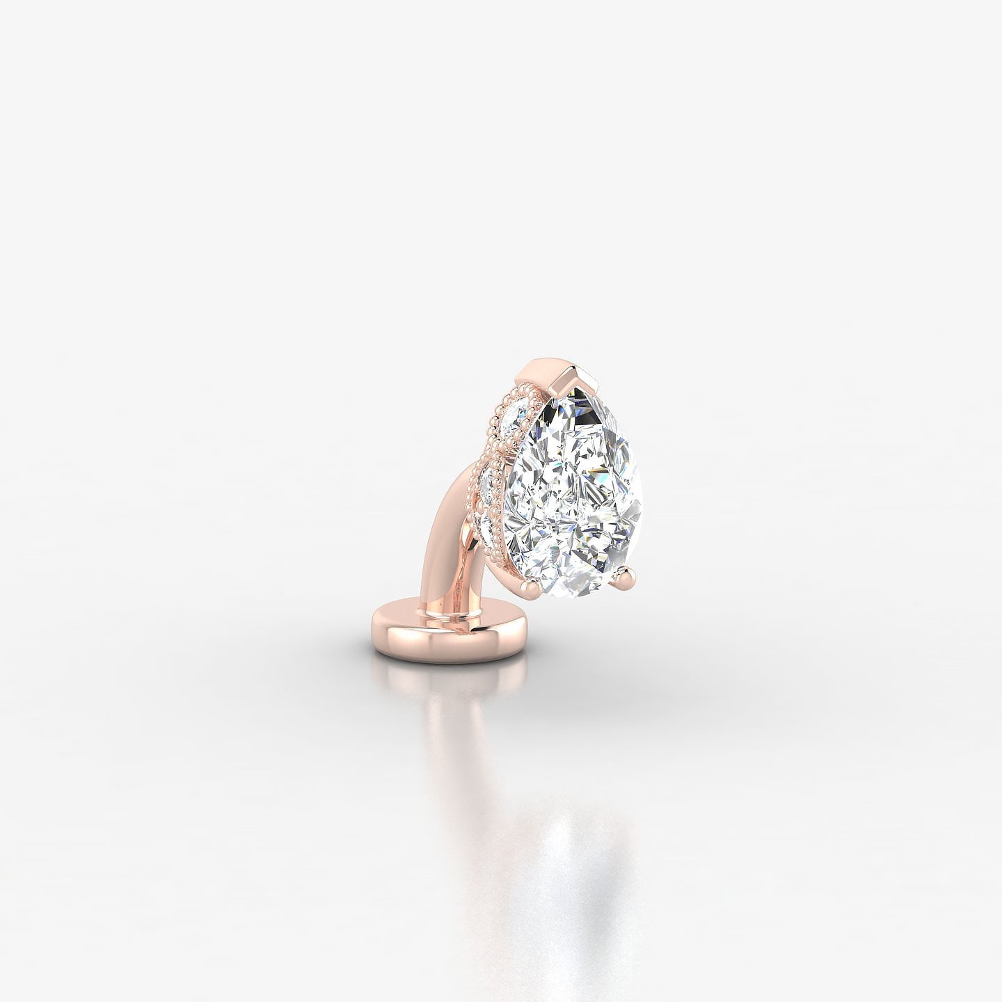 Elvira | 18k Rose Gold 7 mm 6 mm Diamond Floating Navel Piercing