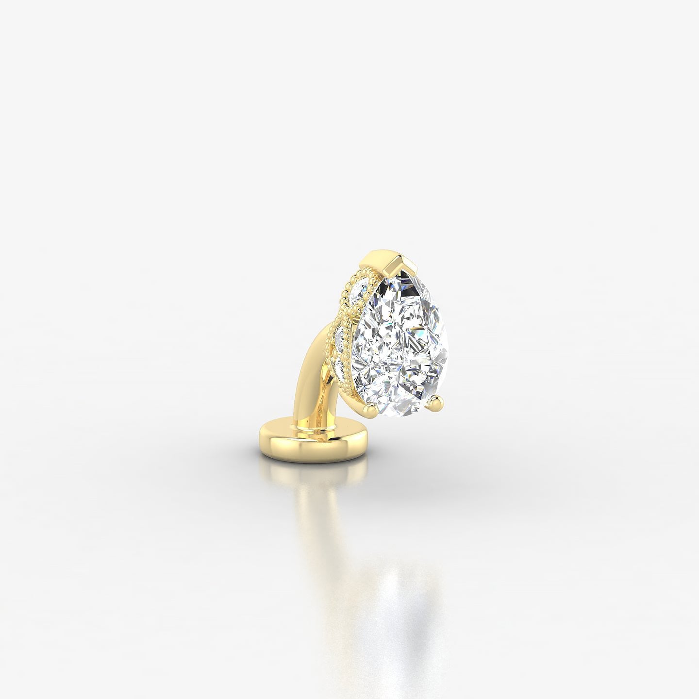Elvira | 18k Yellow Gold 7 mm 6 mm Diamond Floating Navel Piercing