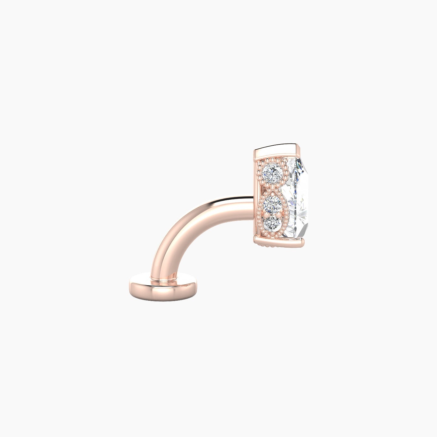 Elvira | 18k Rose Gold 7 mm 6 mm Diamond Floating Navel Piercing
