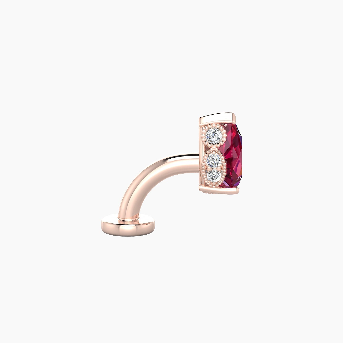 Elvira | 18k Rose Gold 6 mm 7 mm Ruby & Diamond Floating Navel Piercing
