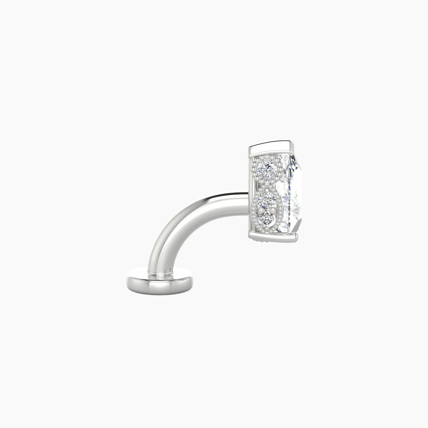 Elvira | 18k White Gold 7 mm 6 mm Diamond Floating Navel Piercing
