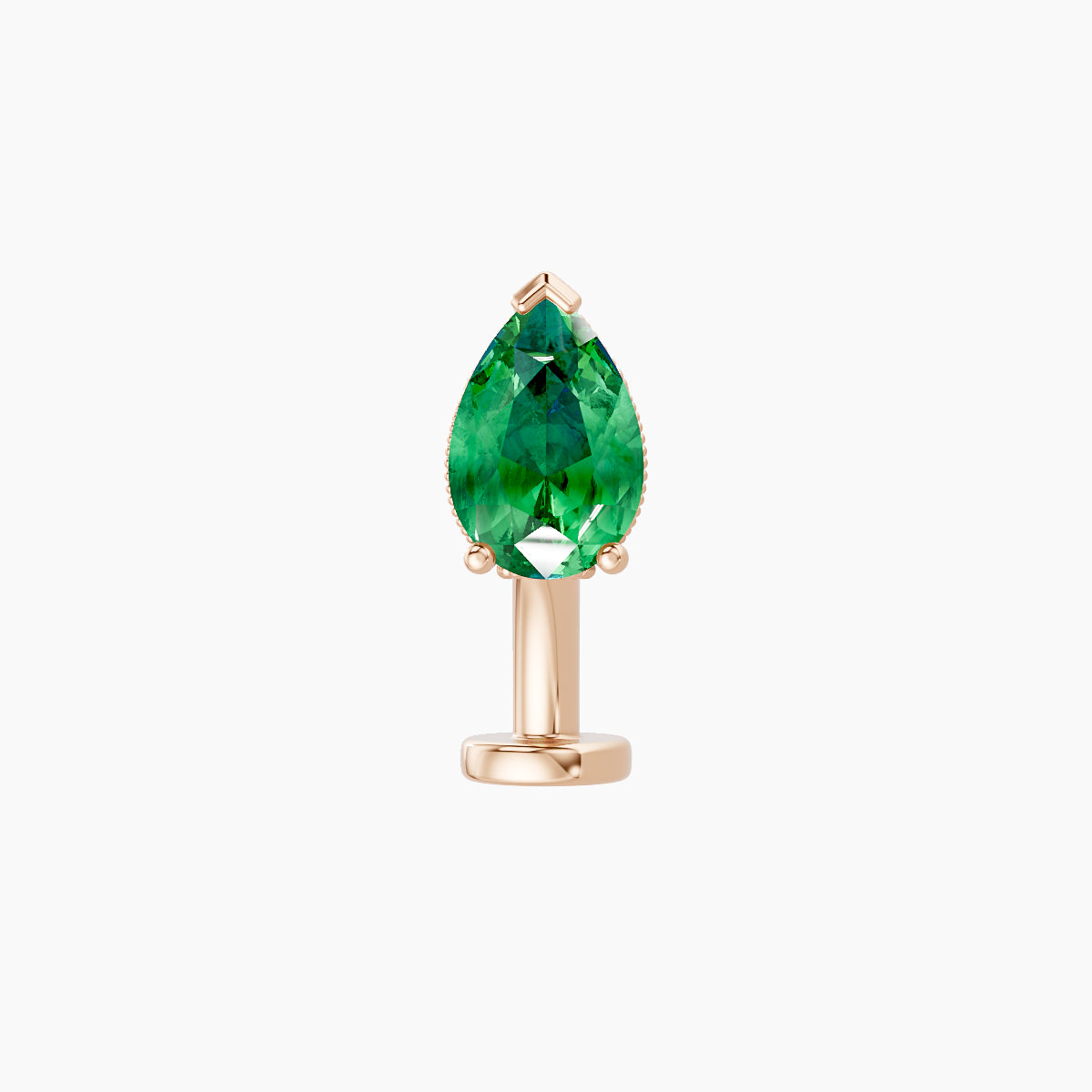 Elvira | 18k Rose Gold 8 mm 7 mm Emerald & Diamond Floating Navel Piercing