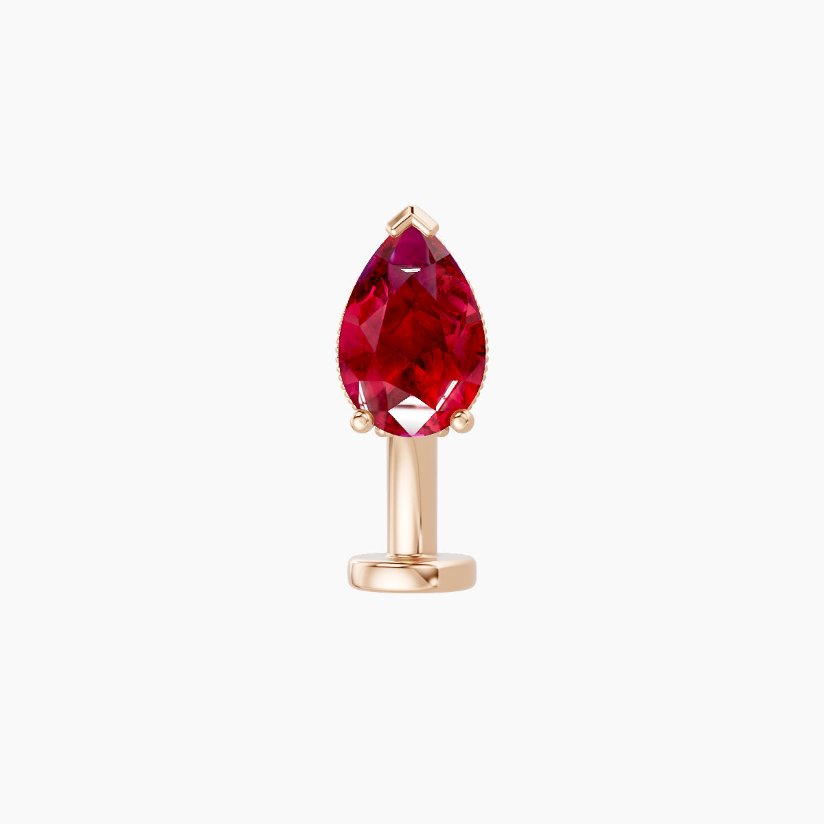 Elvira | 18k Rose Gold 8 mm 7 mm Ruby & Diamond Floating Navel Piercing