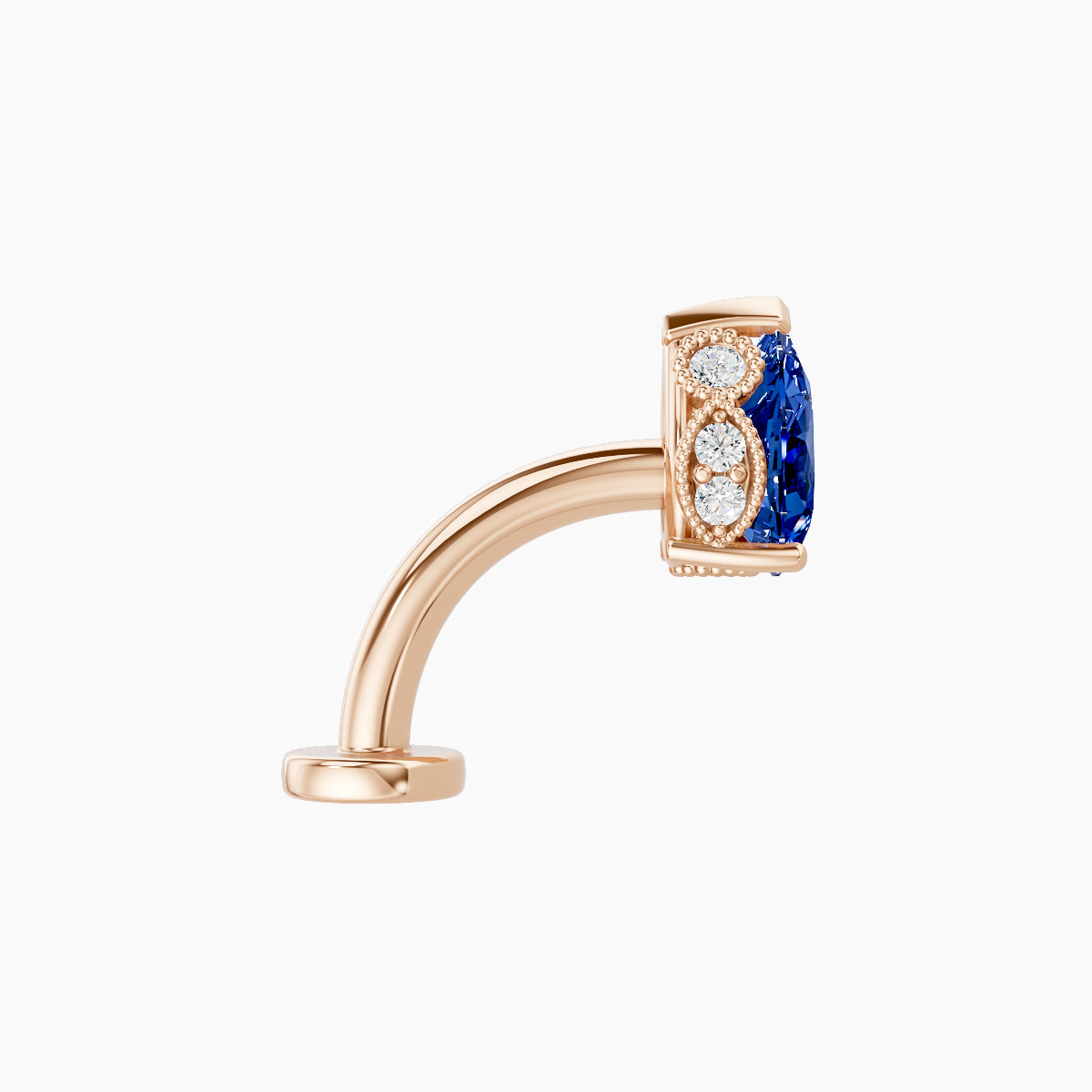 Elvira | 18k Rose Gold 8 mm 7 mm Sapphire & Diamond Floating Navel Piercing