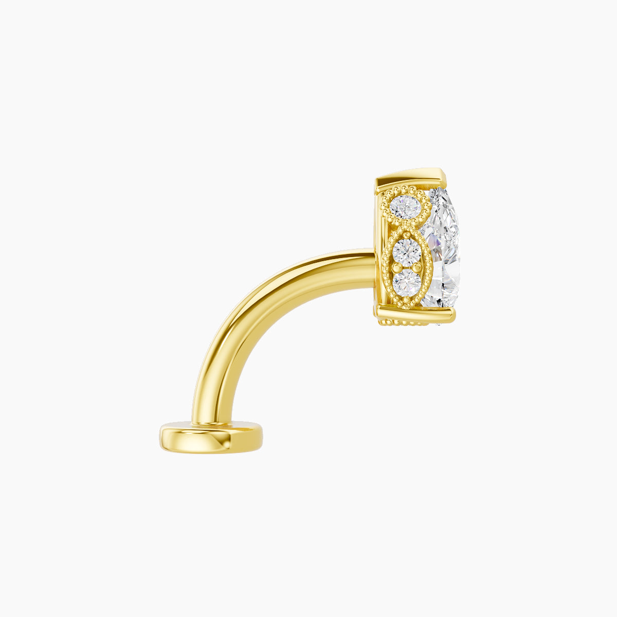 Elvira | 18k Yellow Gold 7 mm 8 mm Diamond Floating Navel Piercing