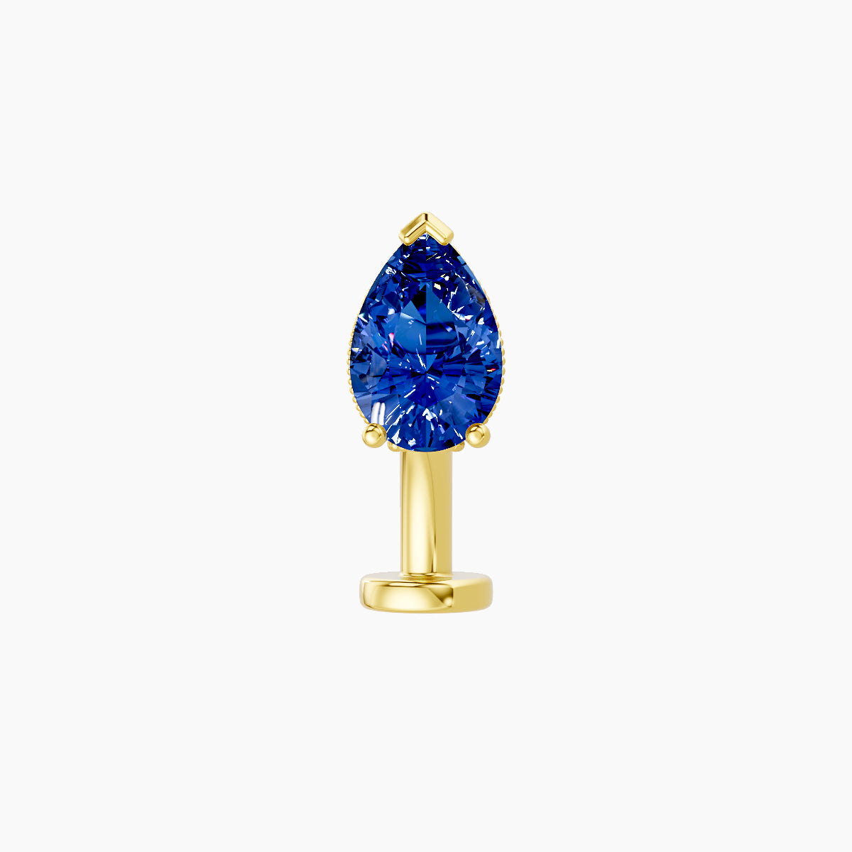 Elvira | 18k Yellow Gold 8 mm 7 mm Sapphire & Diamond Floating Navel Piercing