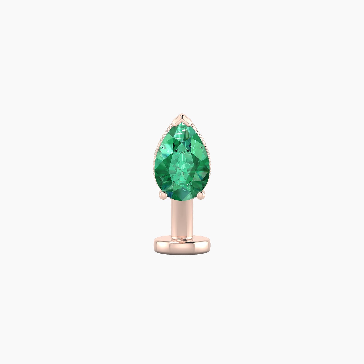 Elvira | 18k Rose Gold 8 mm 7 mm Emerald & Diamond Floating Navel Piercing